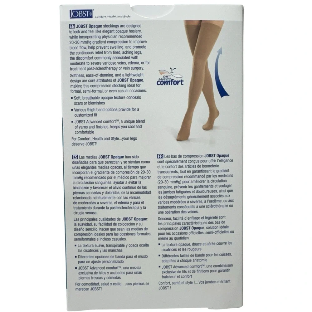 Jobst Opaque Medical Compression 20-30 mmHg Thigh Stockings Classic Black NWT